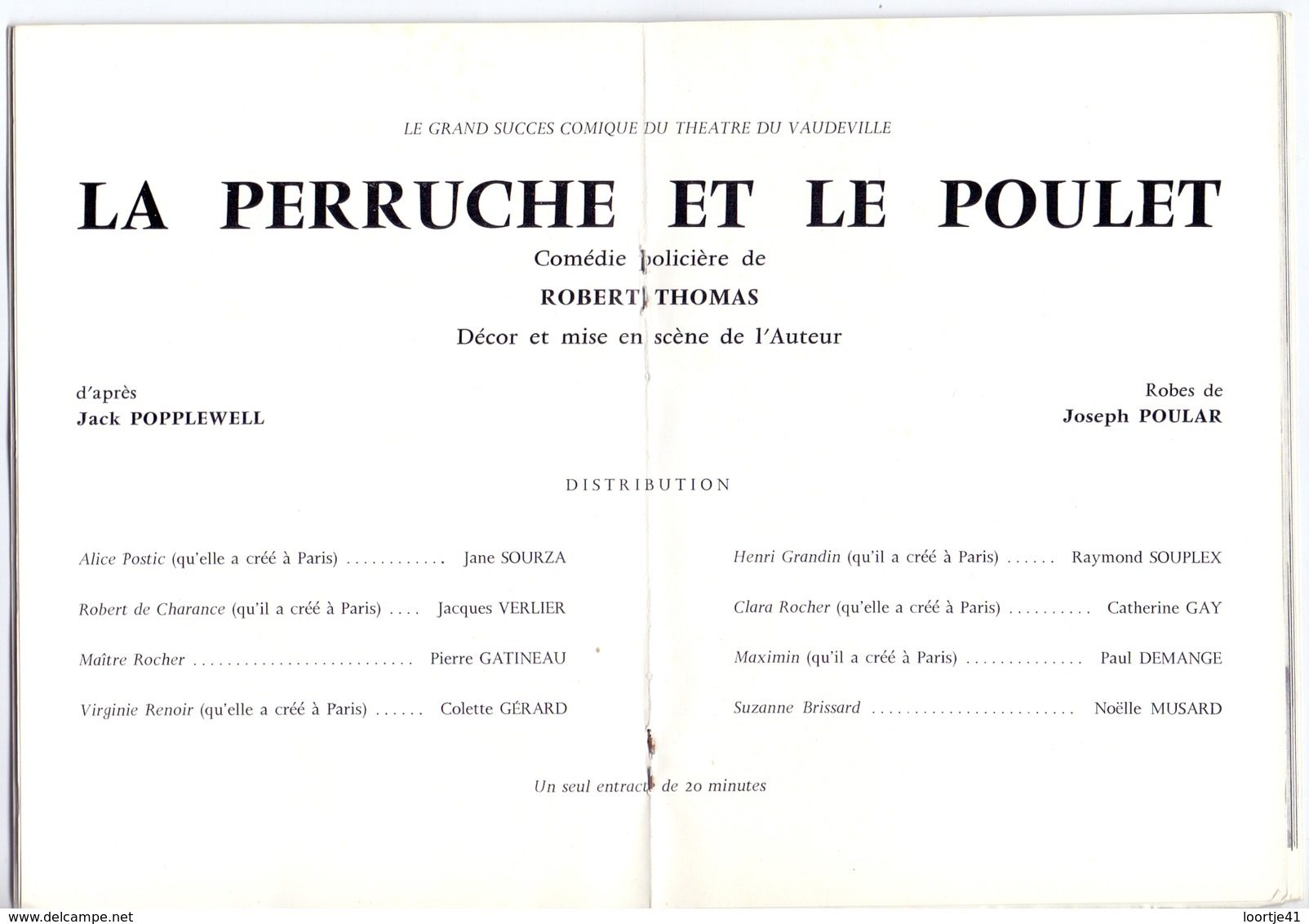 Programma Programme - Galas Karsenty Herbert - La Perruche Et Le Poulet - Jane Sourza  Saison 1967 - 1968 - Programmes