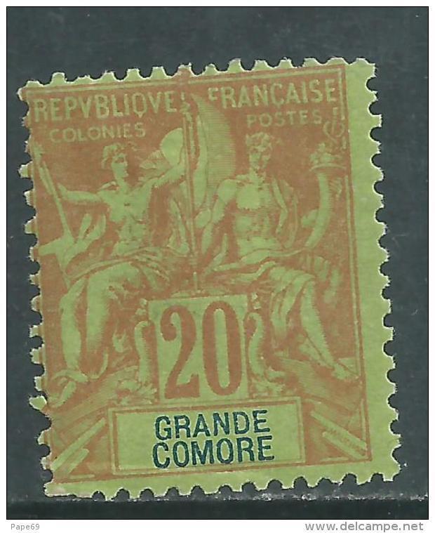 Grande Comore N° 7 X Type Groupe 20 C. Brique Sur Vert,  Trace De Charnière Sinon TB - Sonstige & Ohne Zuordnung