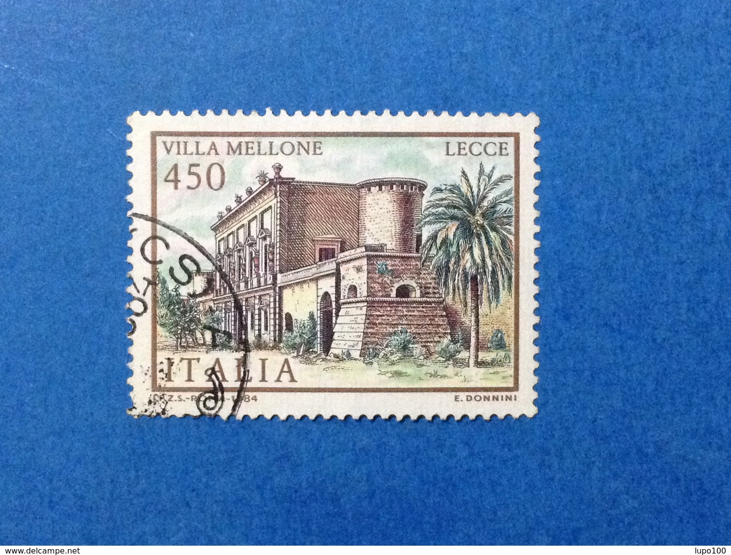 1984 ITALIA VILLE LECCE VILLA MELLONE FRANCOBOLLO USATO ITALY STAMP USED - 1981-90: Usati