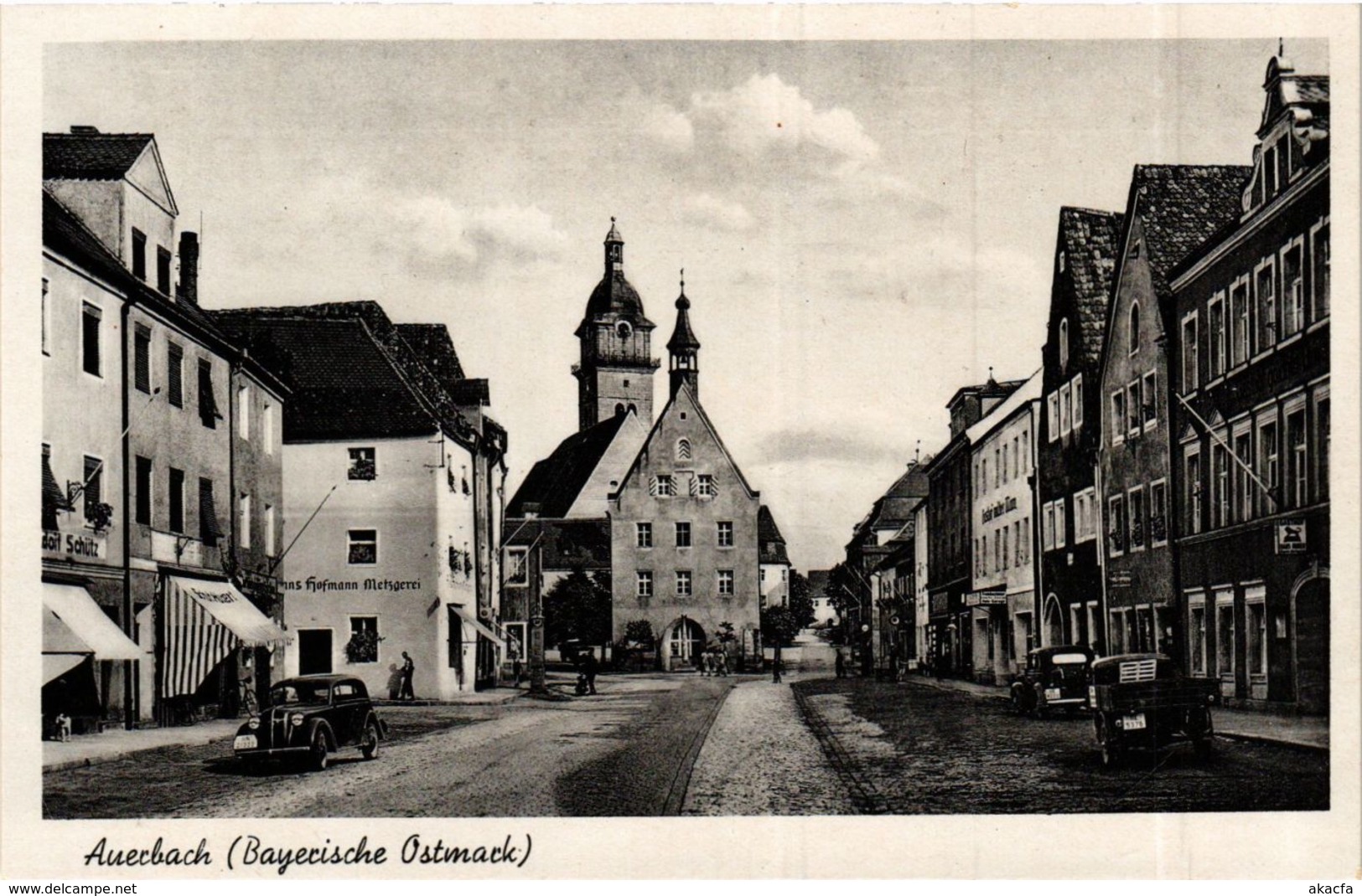 CPA AK Auerbach - Platz - Square Scene With Autos GERMANY (919108) - Auerbach