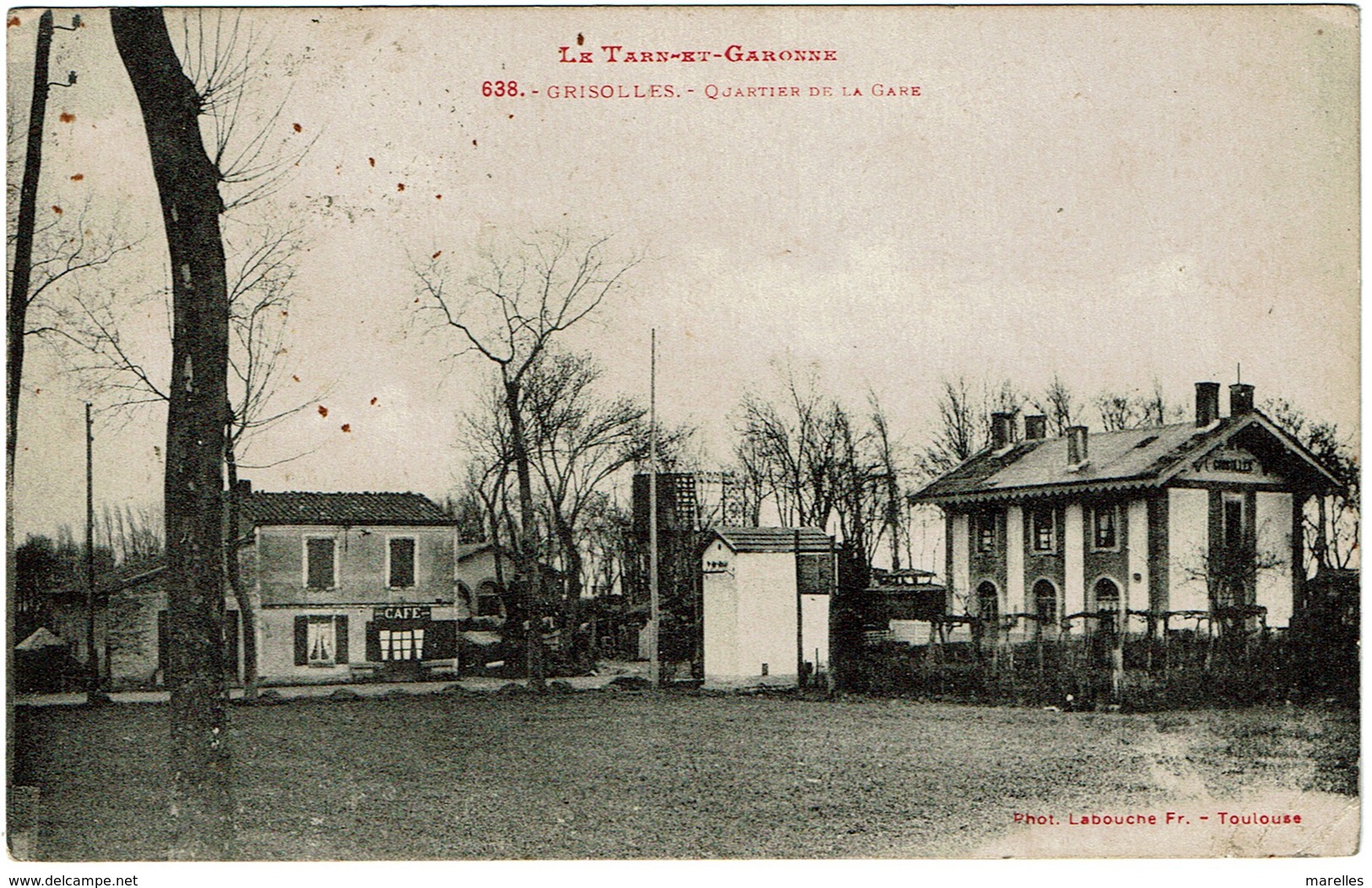 CPA Grisolles 82. Quartier De La Gare, 1917 - Grisolles