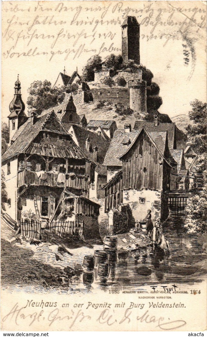 CPA AK Neuhaus An Der Pegnitz - Burg Veldenstein - Town Scene GERMANY (919385) - Pegnitz