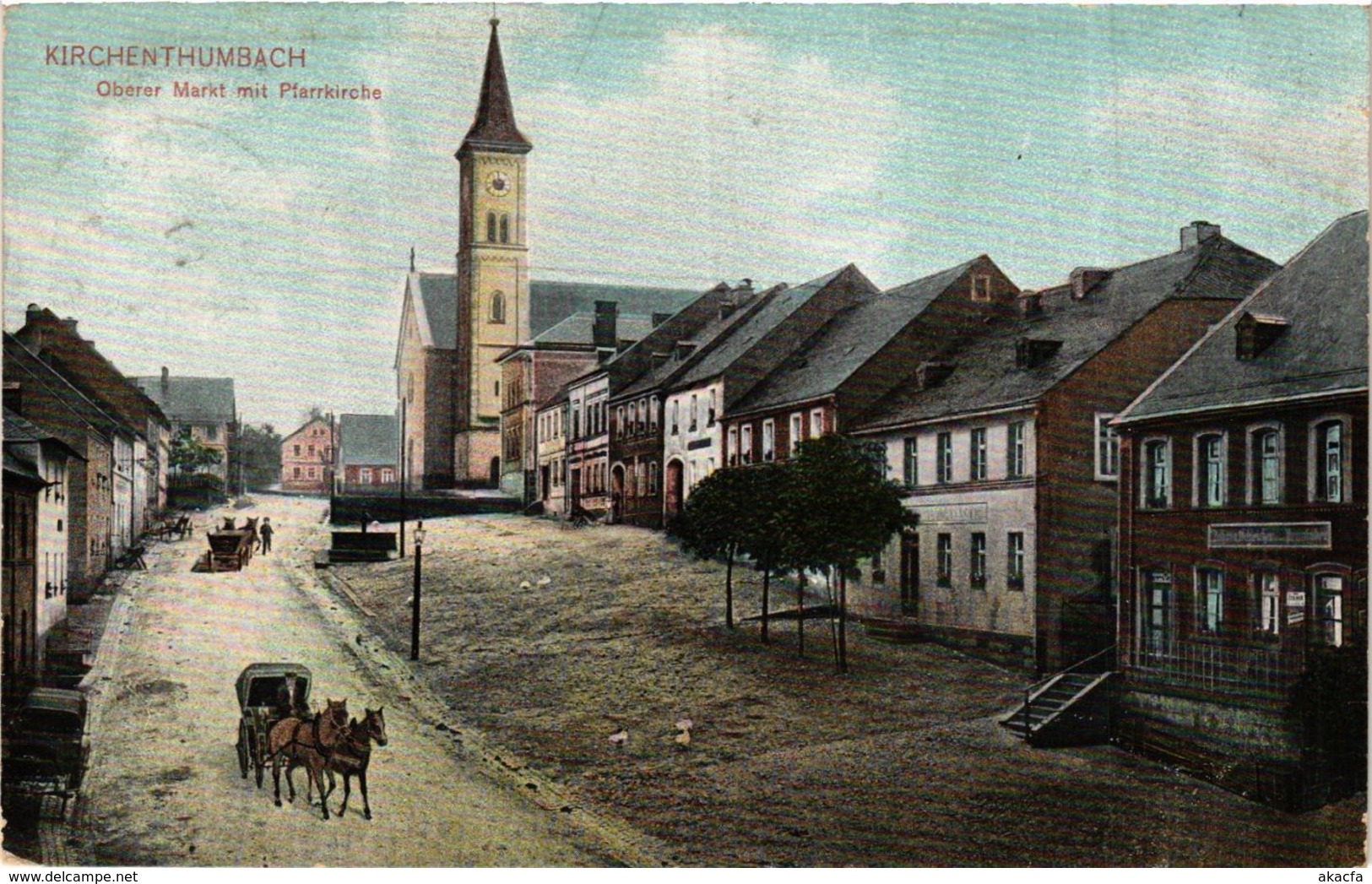 CPA AK Kirchenthumbach - Oberer Markt Mit Pfarrkirche GERMANY (919411) - Pegnitz