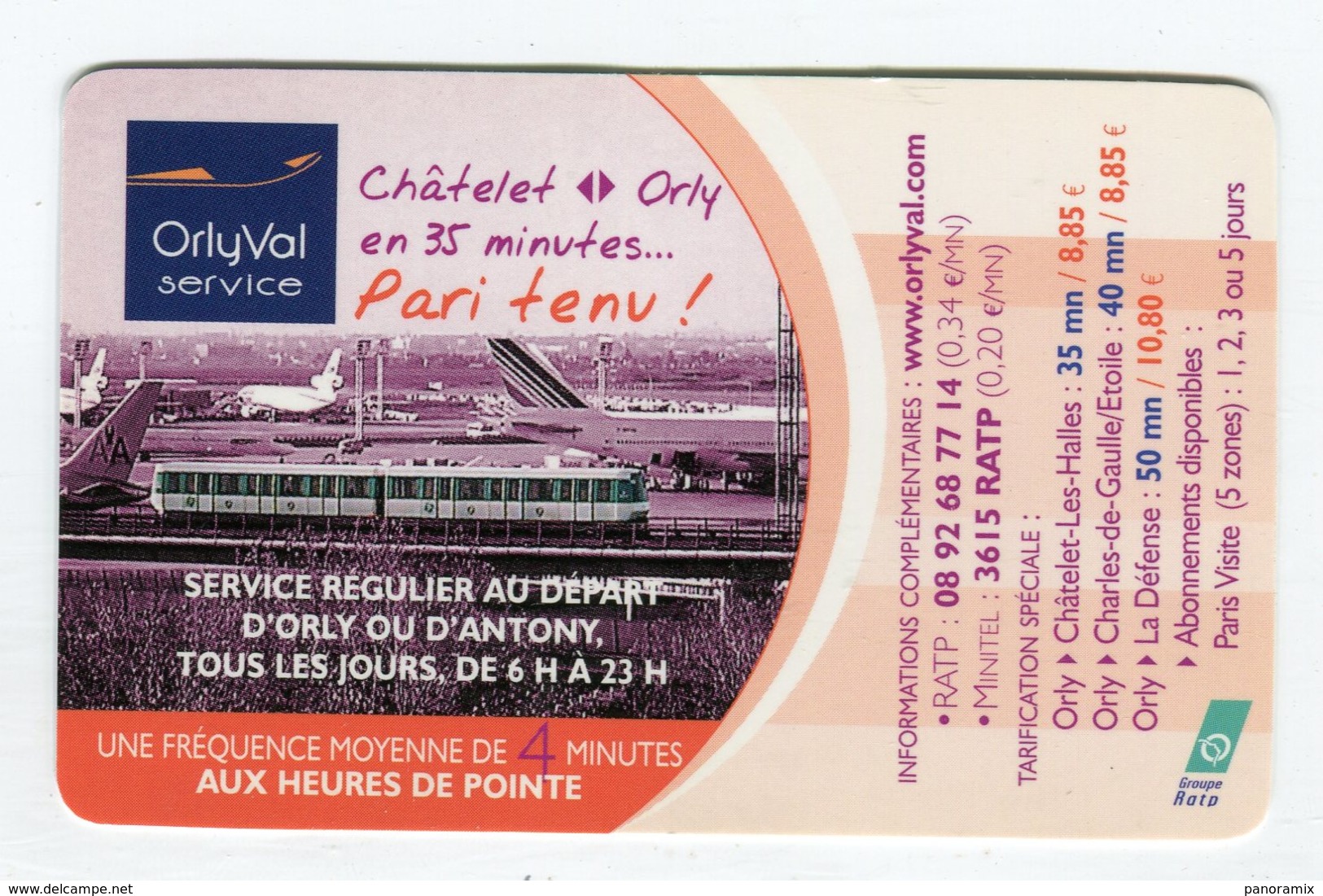 CdV °_ Transport-Orlyval-d'Orly à Paris - Visiting Cards