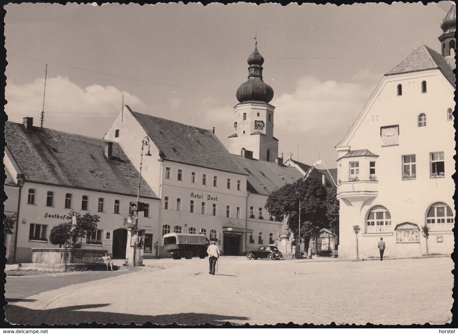 D-93449 Waldmünchen - Marktplatz - Denkmal - Cars - Oldtimer (um 1958) - Cham