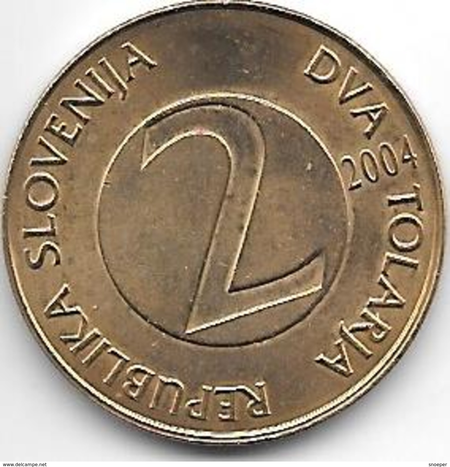 Slovenia  2 Tolarjev  2004 Km 5  Unc - Slovenia