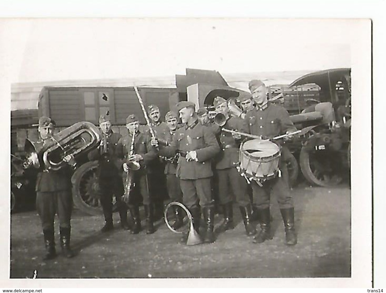 Orig Photo All WW2 : Musiciens , Camions . - 1939-45