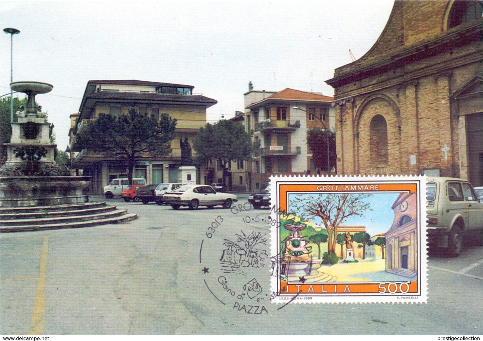 STATUA  GROTTAMMARE PIAZZA S. PIO     1989 MAXIMUM POST CARD (GENN200433) - Monumenti