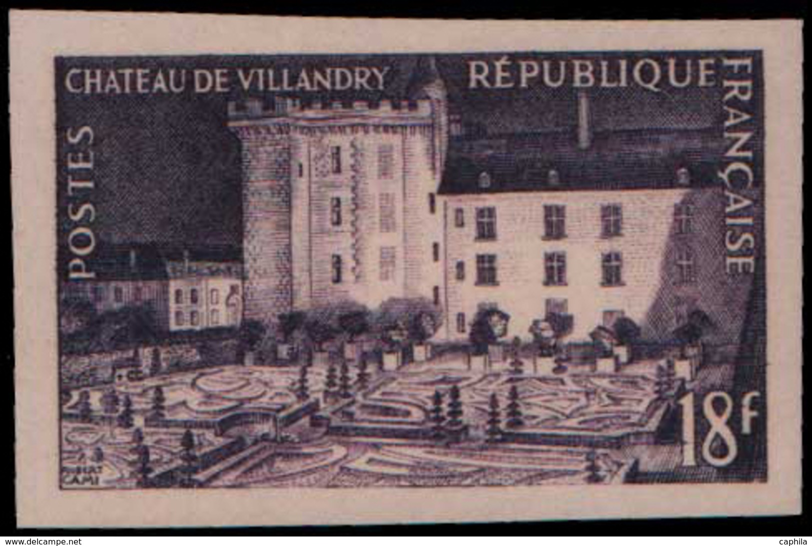 FRANCE   ** 995 Essai En Violet: Chateau De Villandry - Autres & Non Classés