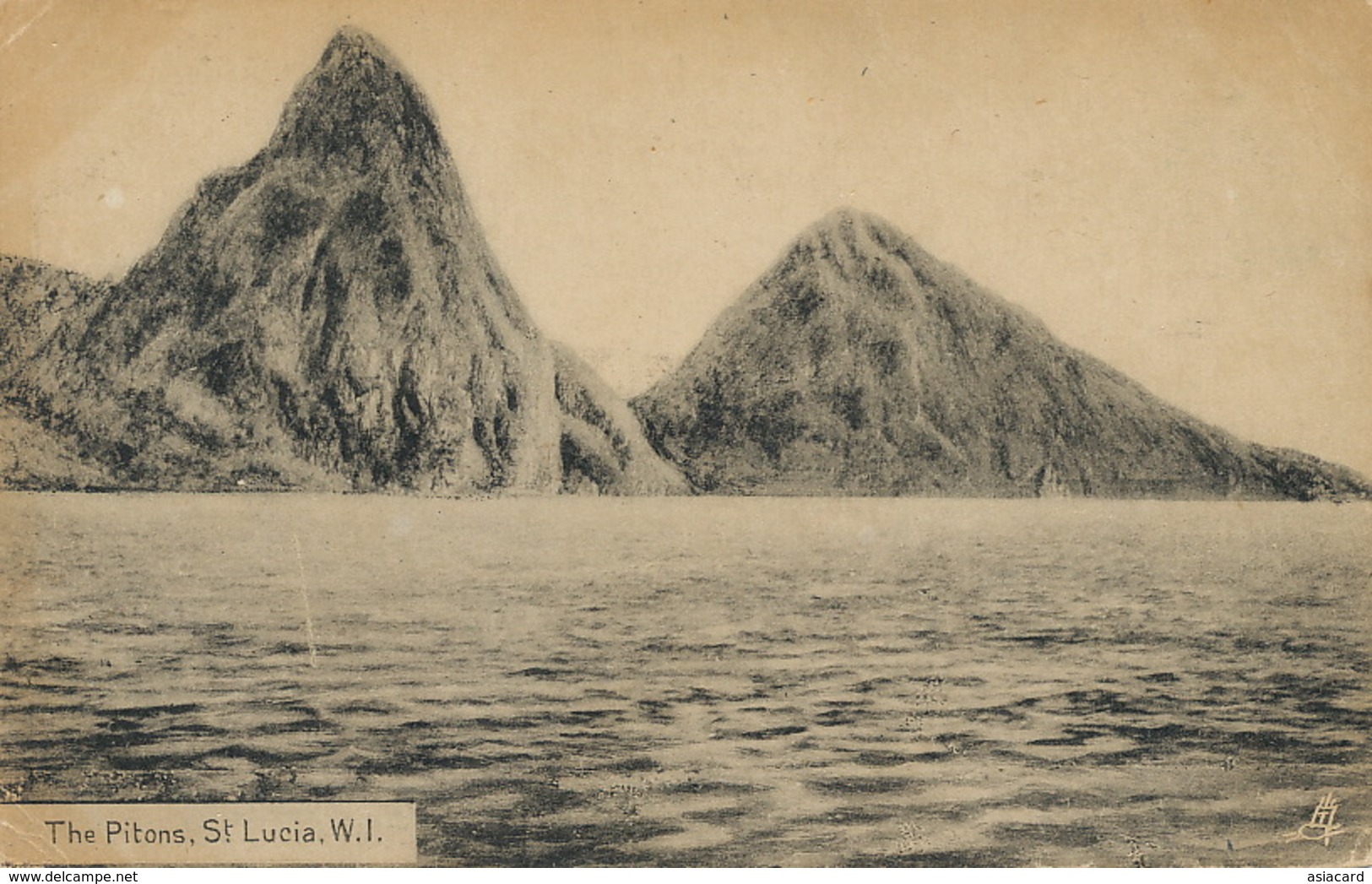 St Lucia W.I. The Pitons . Sainte Lucie  Clarck Castries Tuck Postcard - St. Lucia