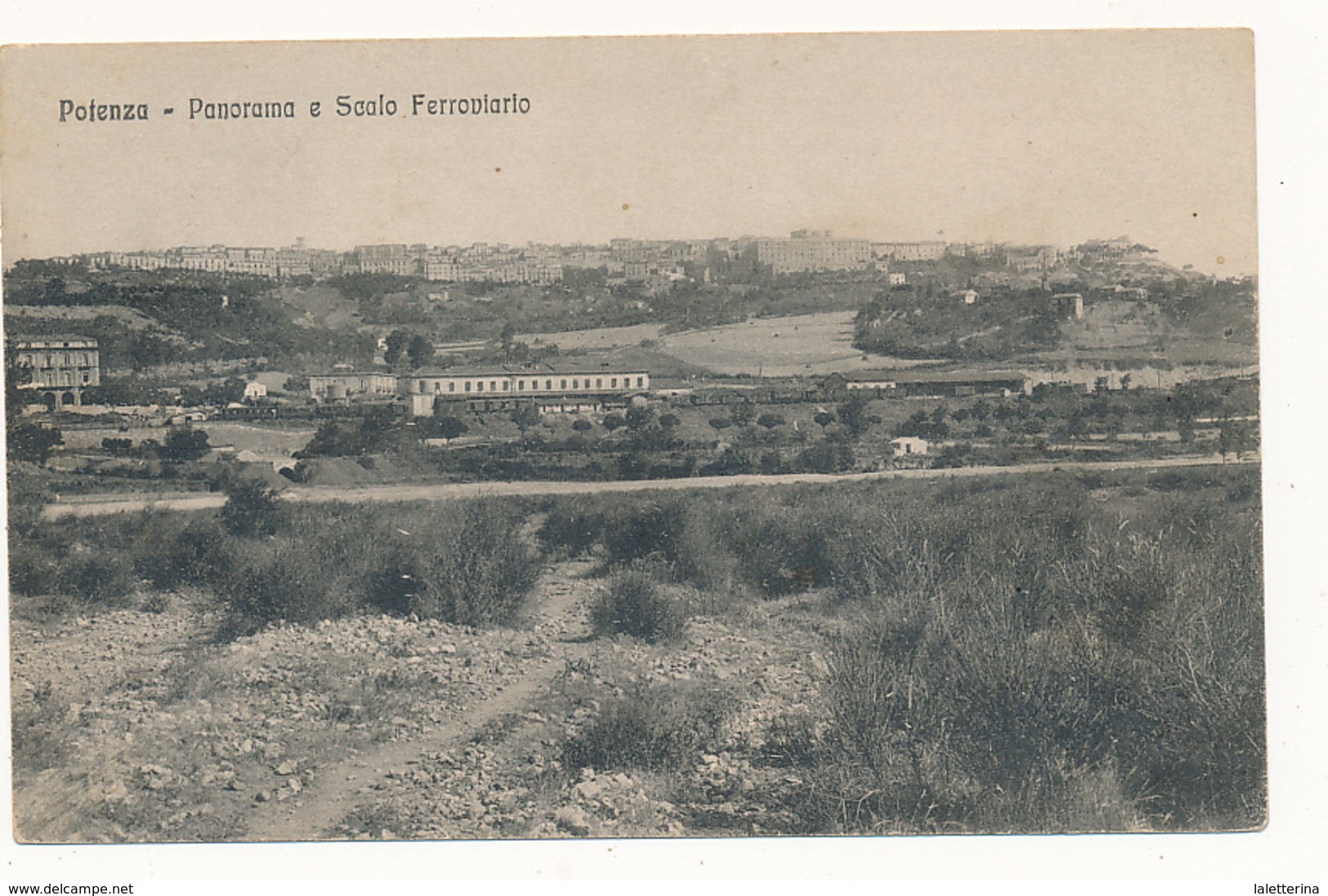 1927 POTENZA PANORAMA E SCALO FERROVIARIO VIAGGIATA - Potenza