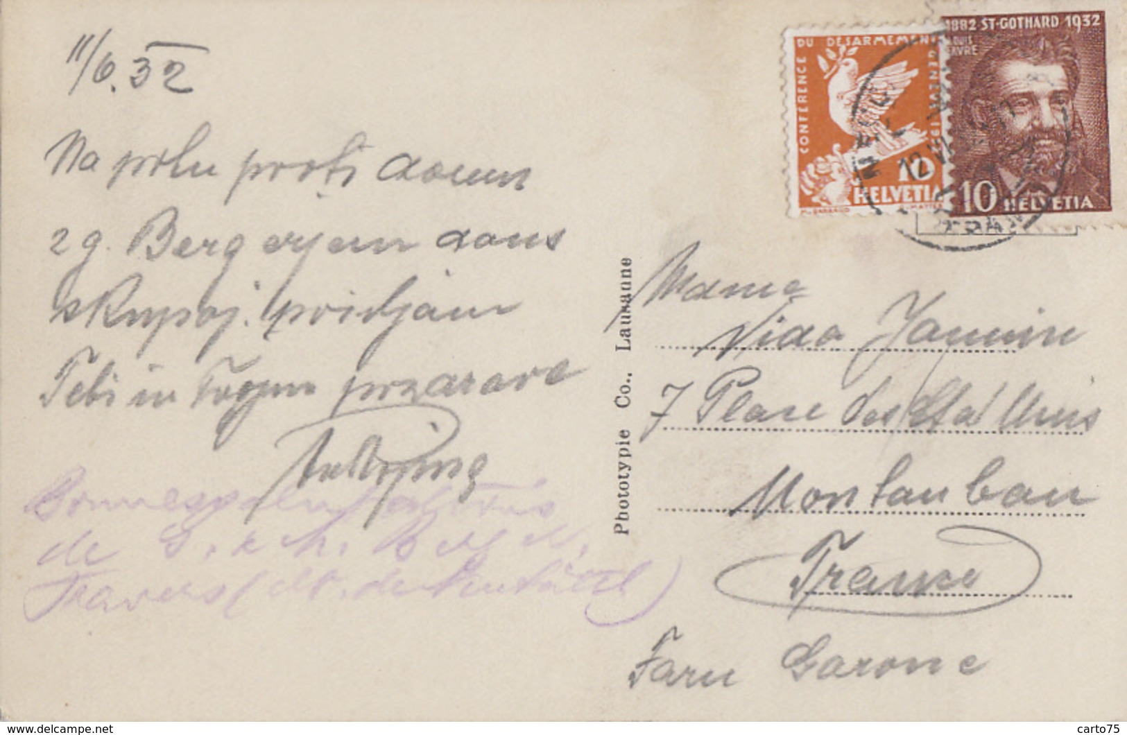 Suisse - Colombier - Vue Générale Ville - Postmarked 1932 - Colombier