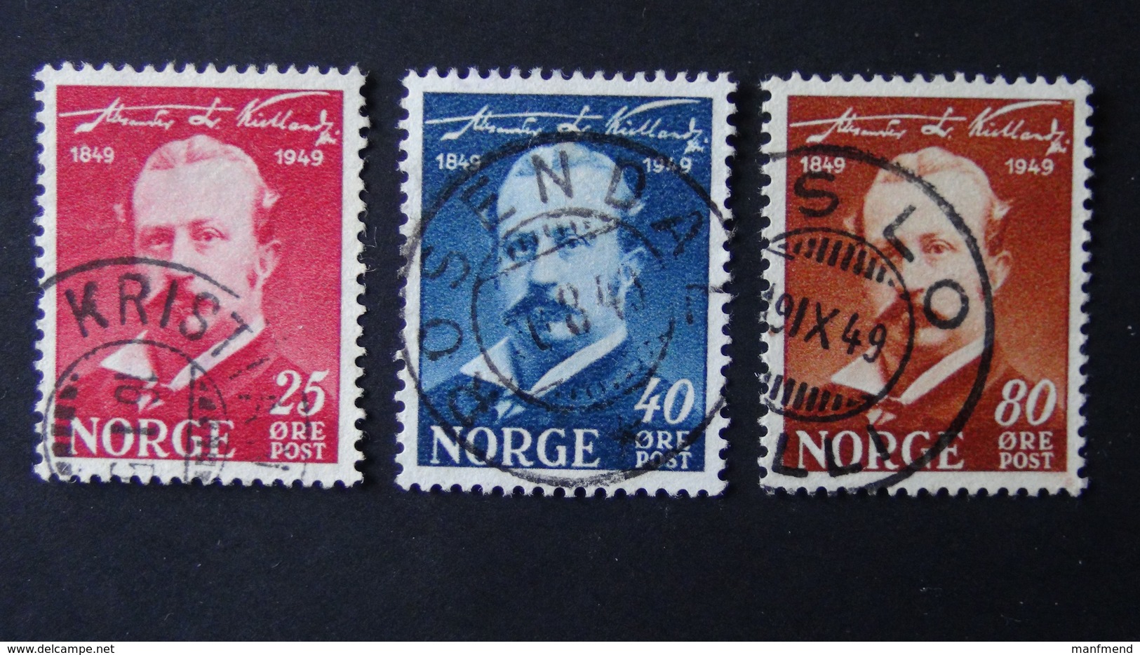 Norway - 1949 - Mi:NO 340-2, Sn:NO 295-7, Yt:NO 311-3 O - Look Scan - Usados