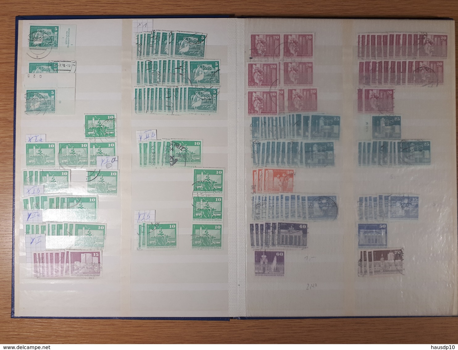 Kl. Sammlung DDR Dauerserien Im Album,  Pieck ,Köpfe, Bauten,, Ulbricht,Dienst Gestempelt - Sammlungen (im Alben)