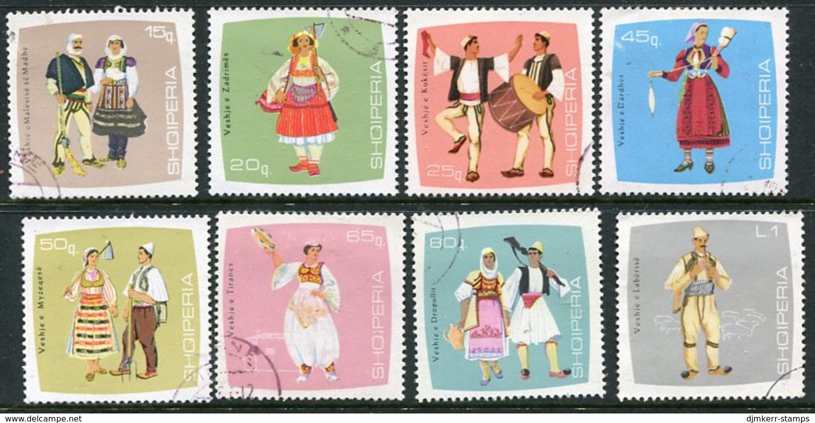 ALBANIA 1967 Traditional Costumes Used.  Michel 1177-84 - Albanien