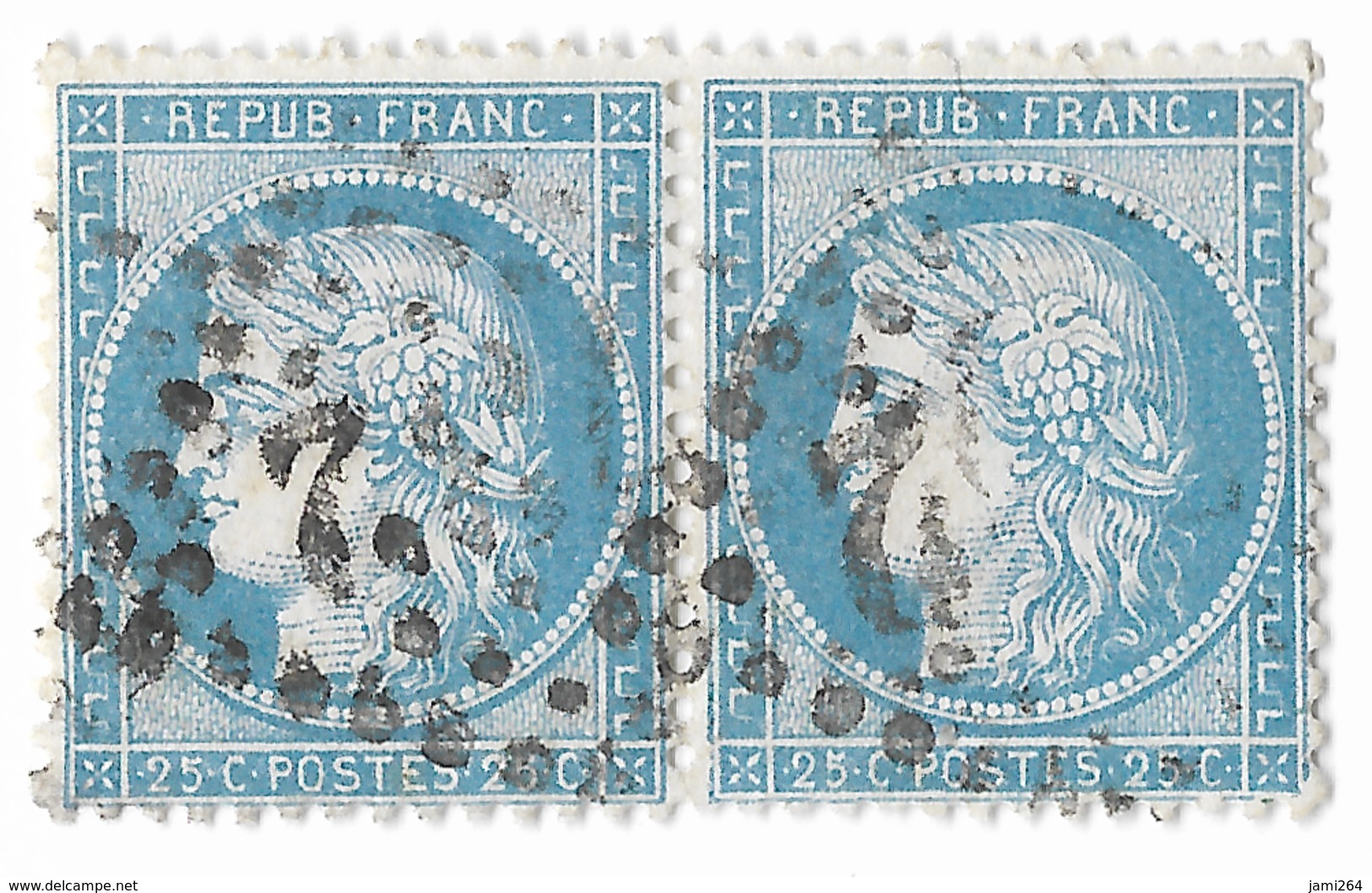 TIMBRE 60/1   ; PAIRE ; 124/125 A2 ;  RARE ; BIEN CENTRÉS ;TTB - 1871-1875 Cérès