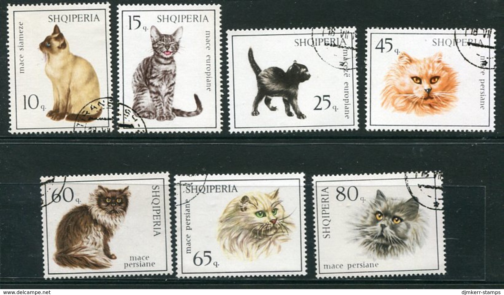 ALBANIA 1966 Cats Used  Michel 1091-97 - Albanië