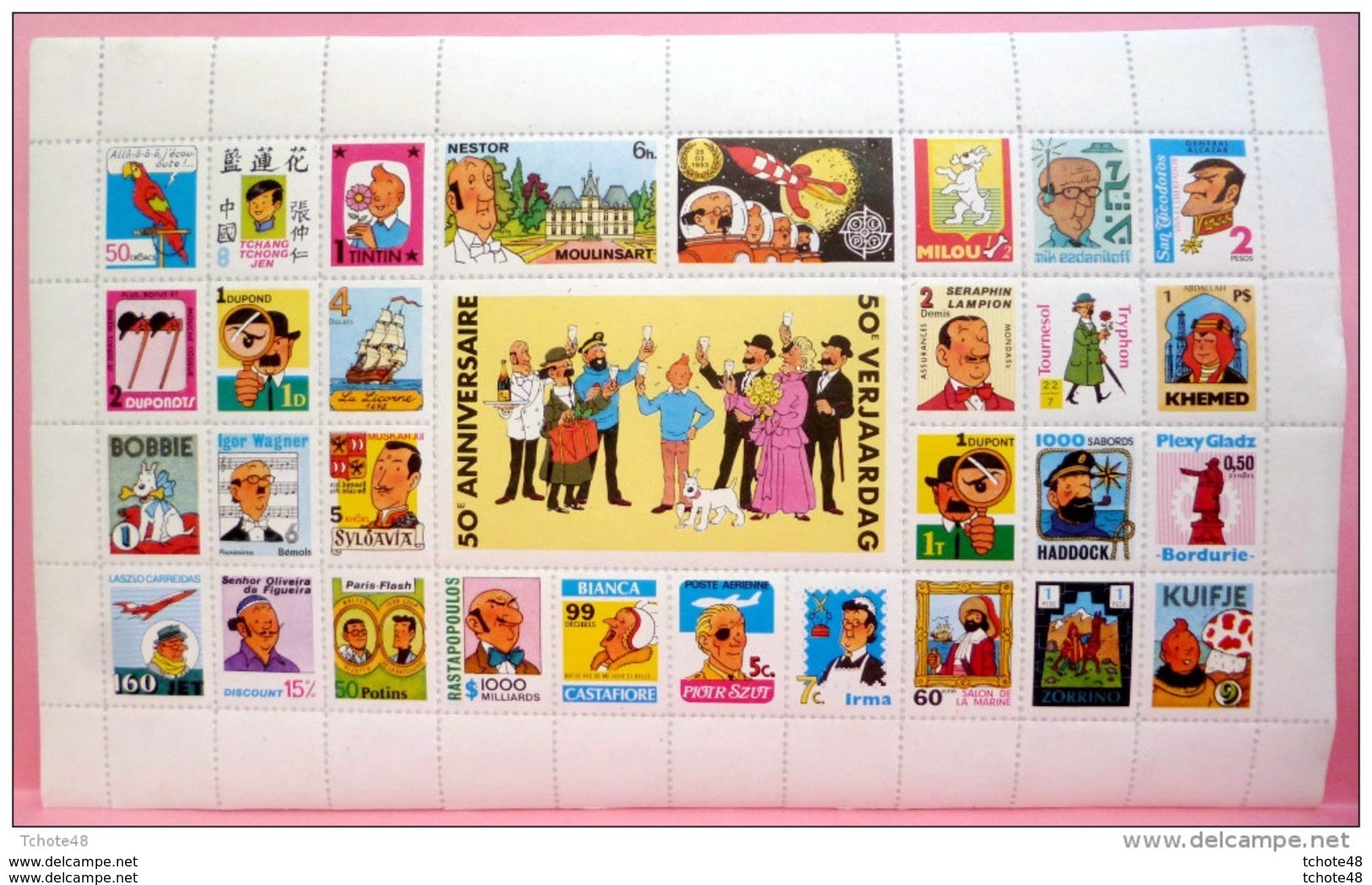 Tintin. Feuille De Timbres. 50ème Anniversaire. 1979 - Altri & Non Classificati