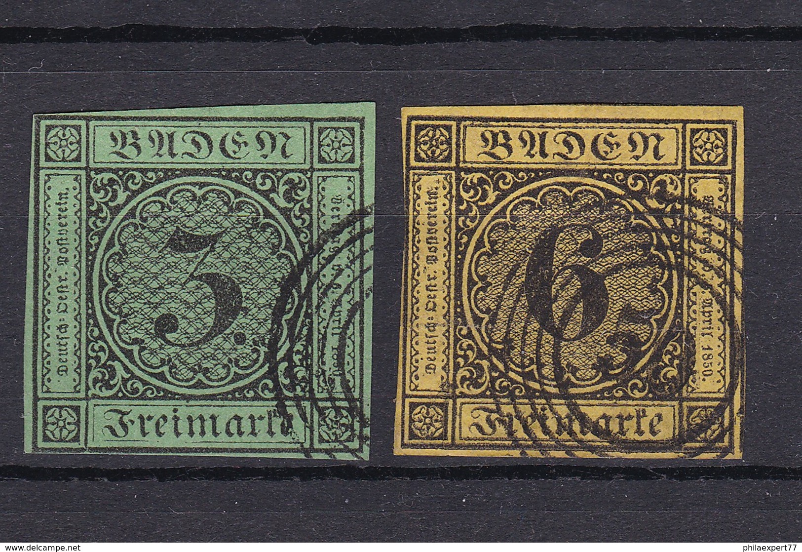 Baden - 1853/54 - Michel Nr. 6/7 - Gest. - 45 Euro - Other & Unclassified