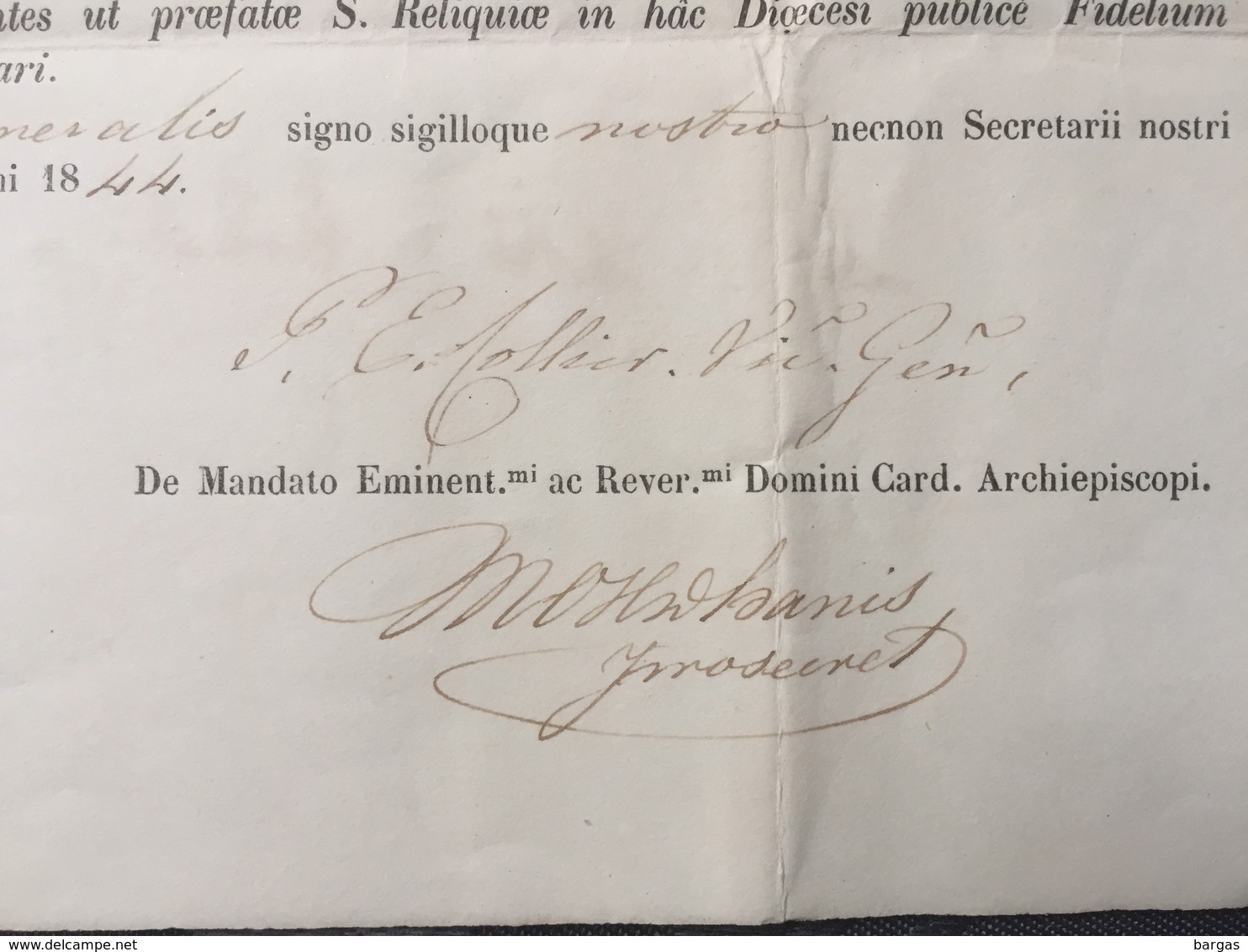 1856 Certificat De Reliquaire Relique - Religion & Esotérisme
