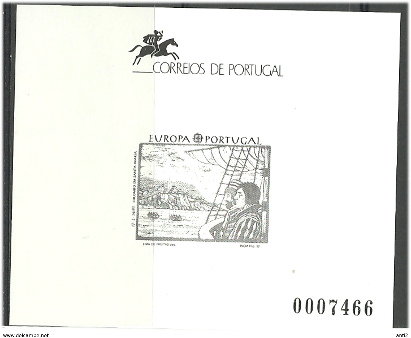 Acores Azores Portugal 1992 Europa Contemporary Art,  Mi 425 In Blackprint MNH(**) - Azores