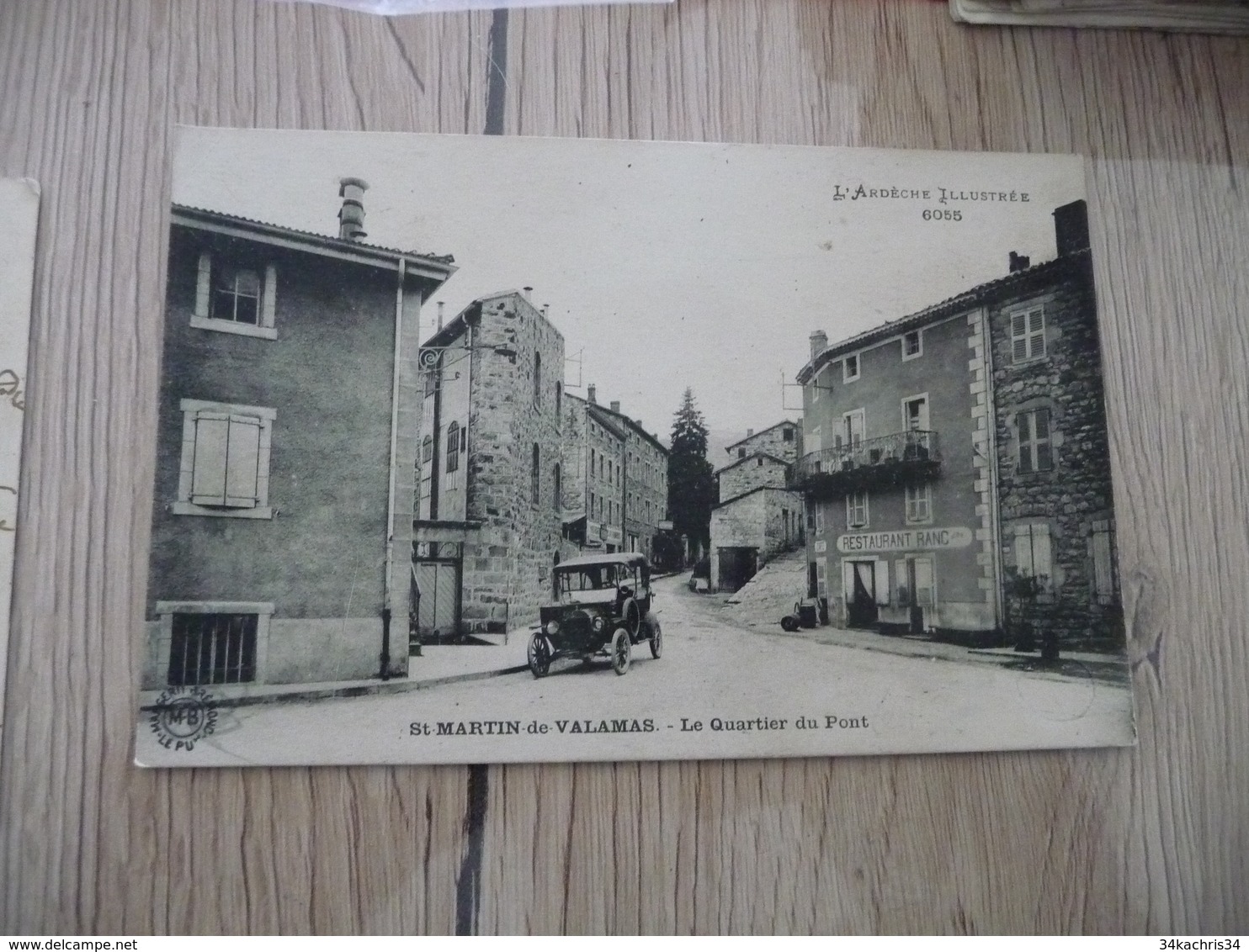 CPA 07 Ardèche Saint Martin De Valamas Quartier Du Pont Auto Ancienne - Largentiere