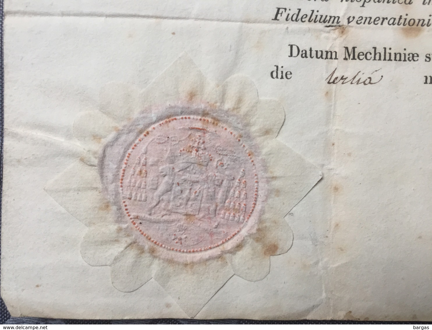 1823 Certificat De Reliquaire Relique - Religion & Esotérisme