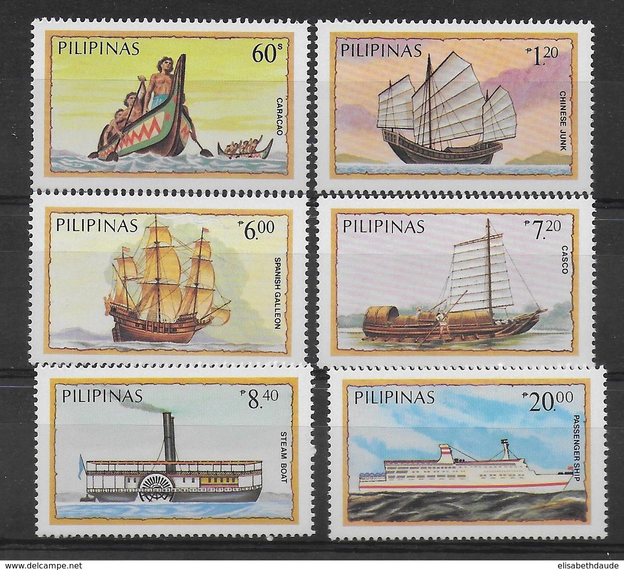 PILIPINAS - YVERT N° 1406/1411 ** MNH - BATEAUX - - Filipinas