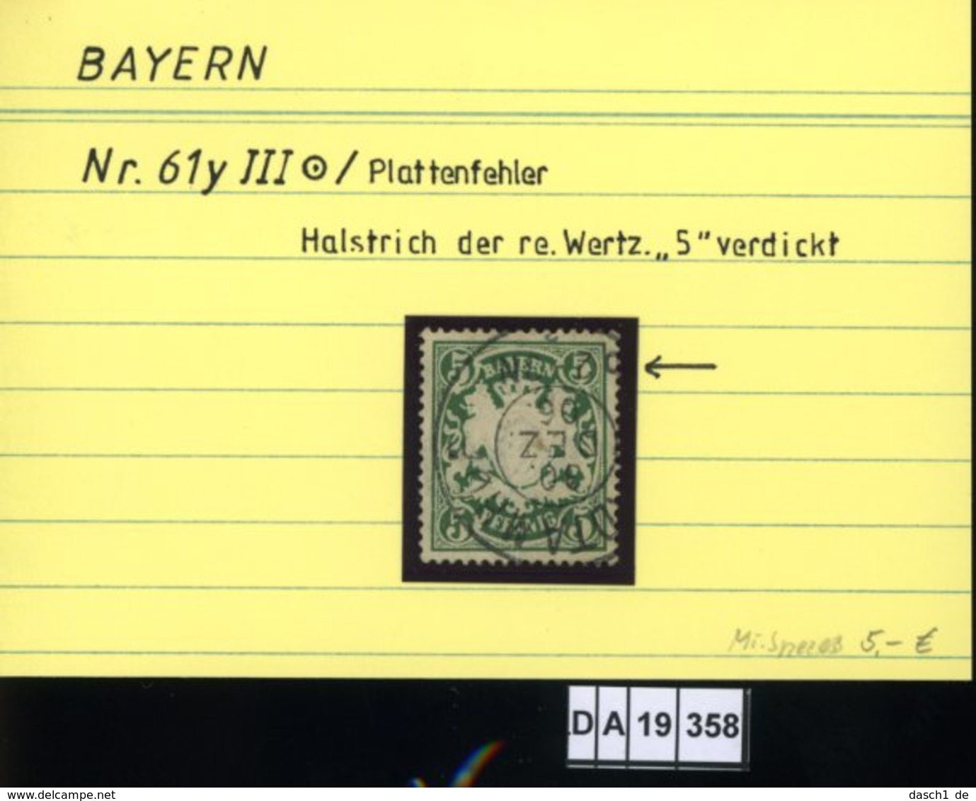 AD Bayern , 61 III , PLF / Abart - Siehe Foto - Sonstige & Ohne Zuordnung