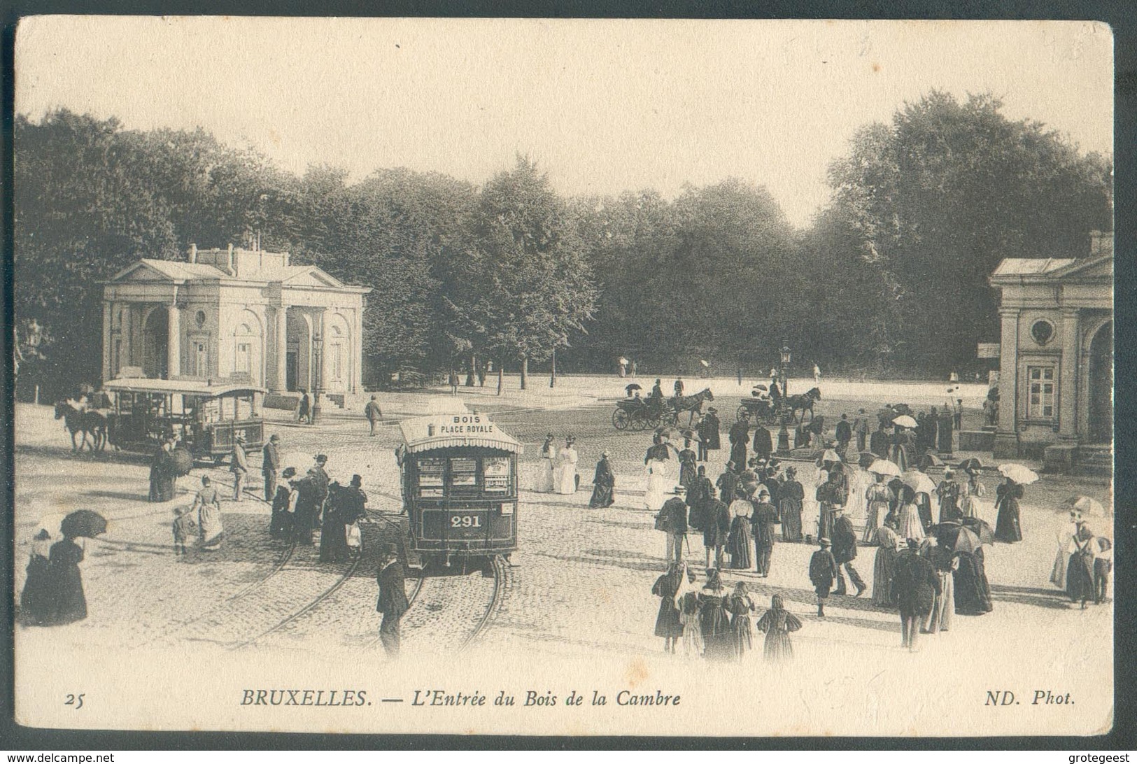 TRAM - CP De BRUXELLES - IXELLES Entrée Du Bois De La Cambre Tram N°291 Reliant Le Bois De La Cambre à La Palce Royale ( - Nahverkehr, Oberirdisch