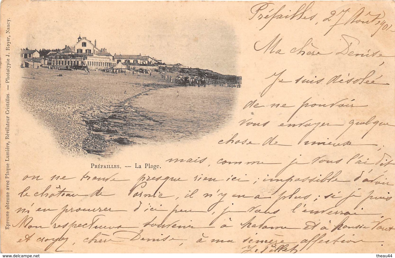 ¤¤   -  PREFAILLES    -   La Plage En 1901    -   Précurseur   -   ¤¤ - Préfailles