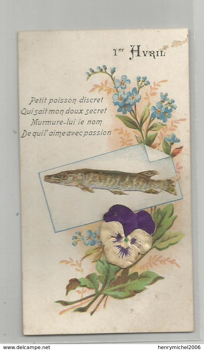 Mignonette 1er Avril Ajoutis Poisson Fleur Pensée 6,5x11,5 Cm Env - 1er Avril - Poisson D'avril