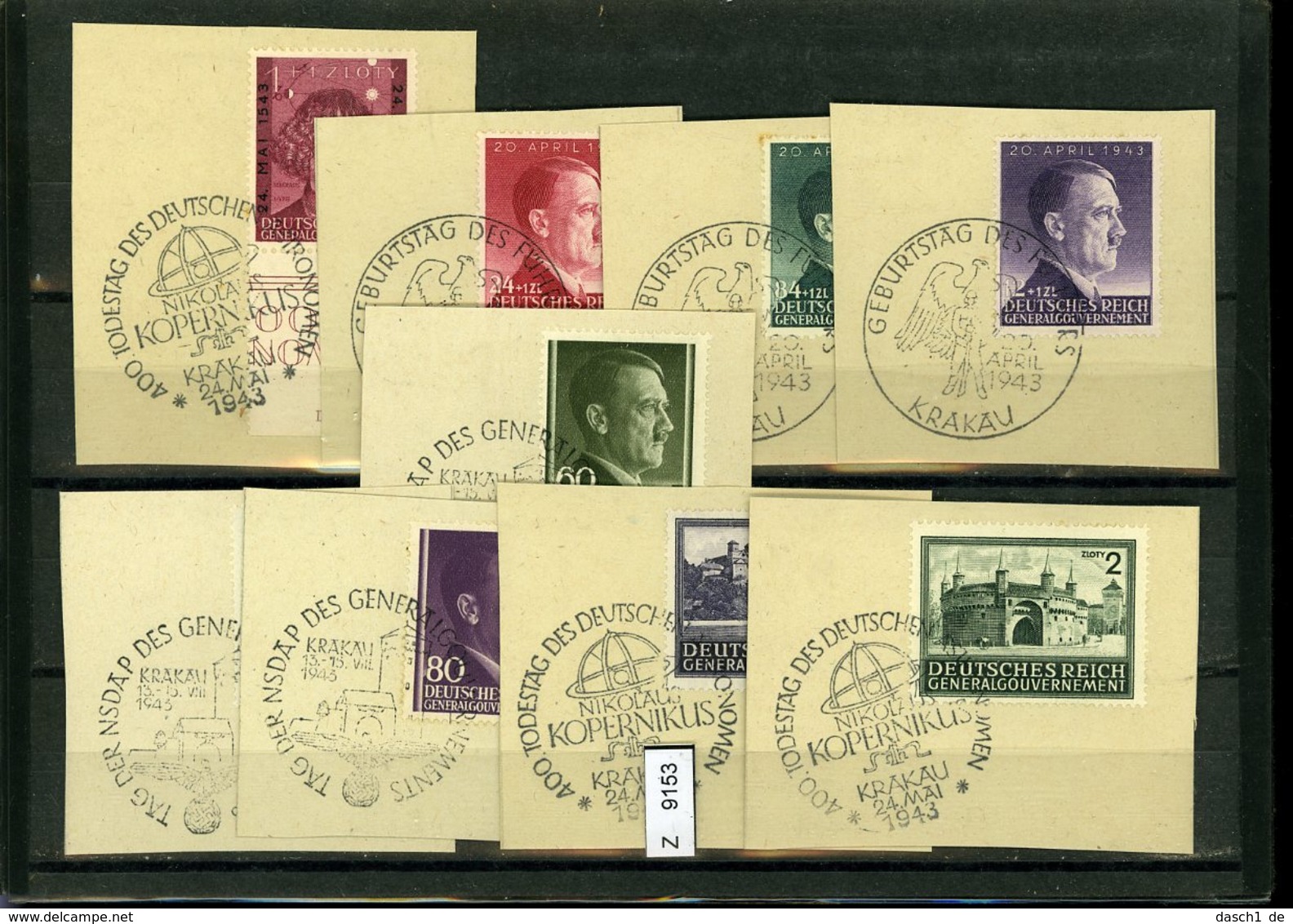 Sammlung Auf A5-Karte, Deutsches Reich GG Und B+M, Briefstücke, Teilweise  SST - Besetzungen 1938-45