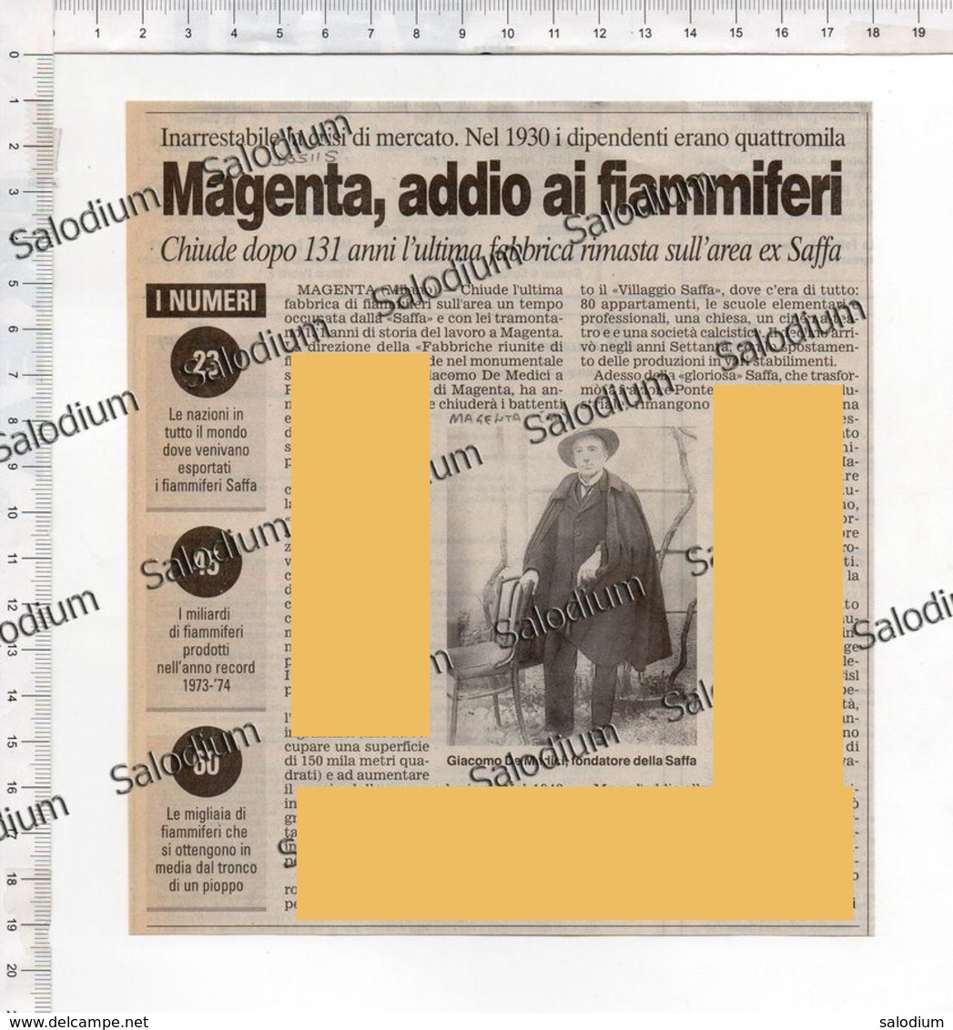 MAGENTA FIAMMIFERI MATCHES - Immagine Ritagliata Da Pubblicazione CROPPED IMAGE - Autres & Non Classés