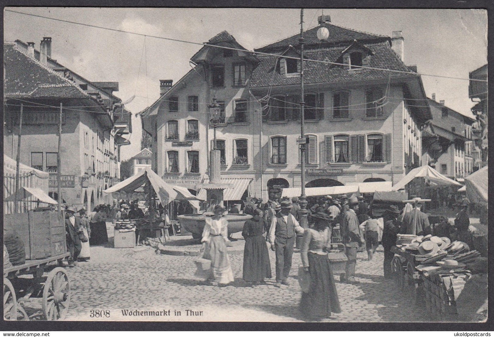 CPA  Suisse, Wochenmarkt In THUN, 1911 - Autres & Non Classés