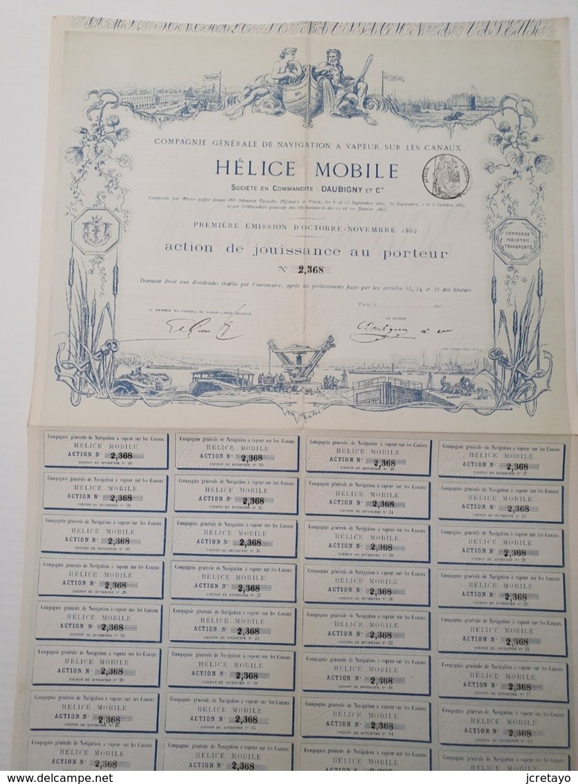 Super Déco Pour L'epoque: 1862...Helice Mobile Daubigny Et Cie - Navegación
