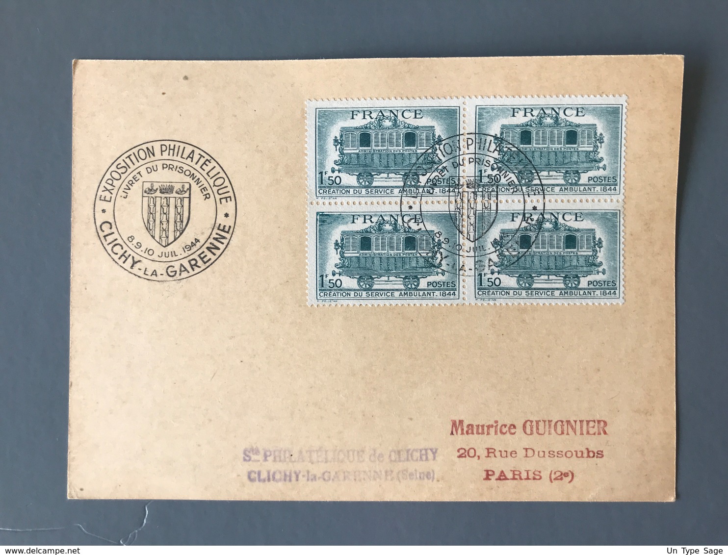 France N°609 (Bd4) Sur CP Commemorative - Expo Clichy La Garenne 1944 - (B1854) - 1921-1960: Moderne