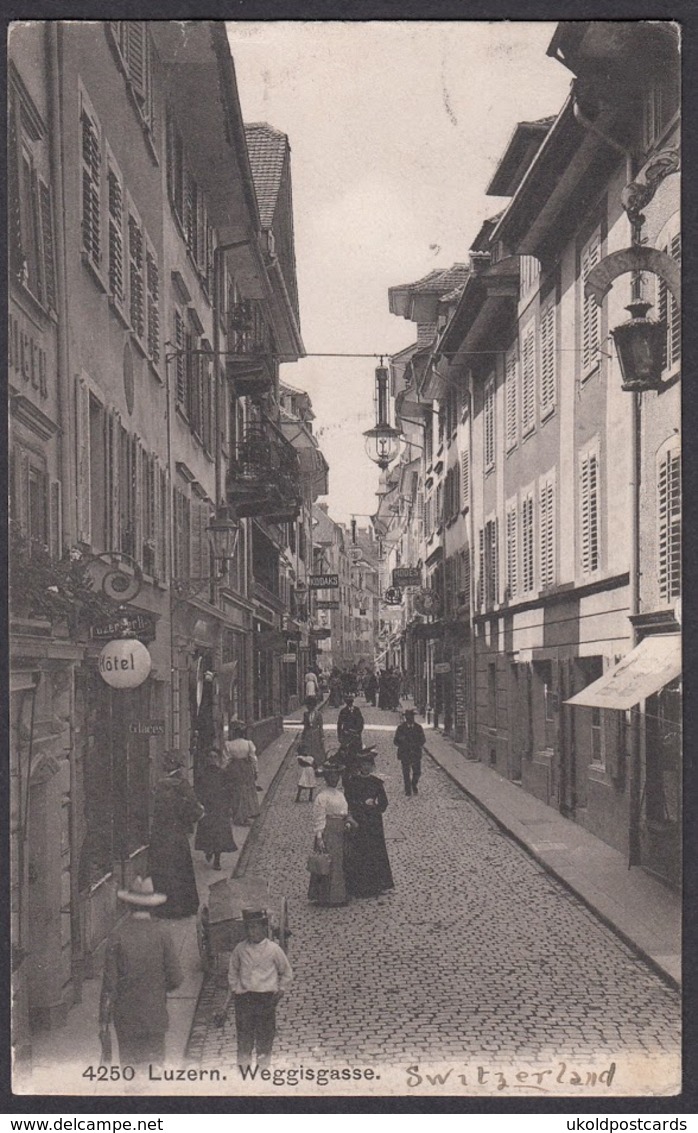 CPA  Suisse, LUZERN, Weggusgasse, 1908 - Luzern