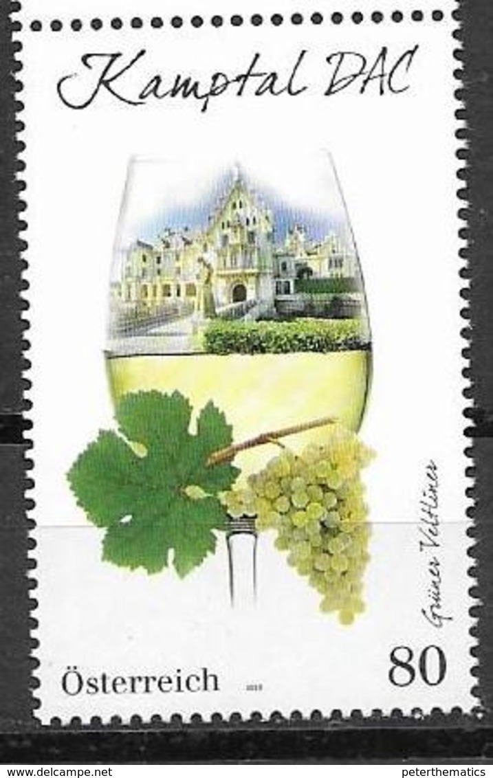 AUSTRIA, 2019, MNH,  GRAPES, WINE, WINE REGIONS,1v - Wines & Alcohols