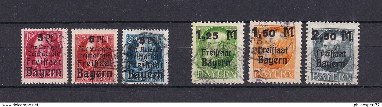 Bayern - 1919/1920 - Michel Nr.  171/176  A - Gest. - 23 Euro - Sonstige & Ohne Zuordnung