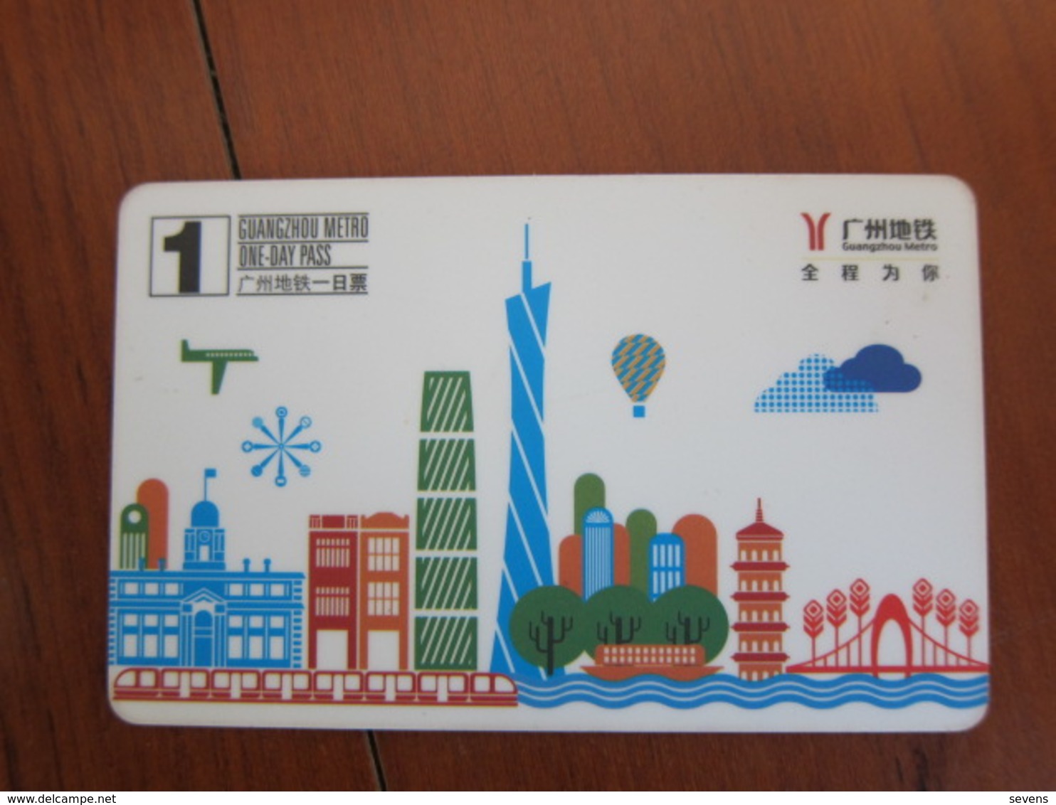 Guangzhou Metro One-day Pass Card, Hot Balloon And City Landmarks - Unclassified