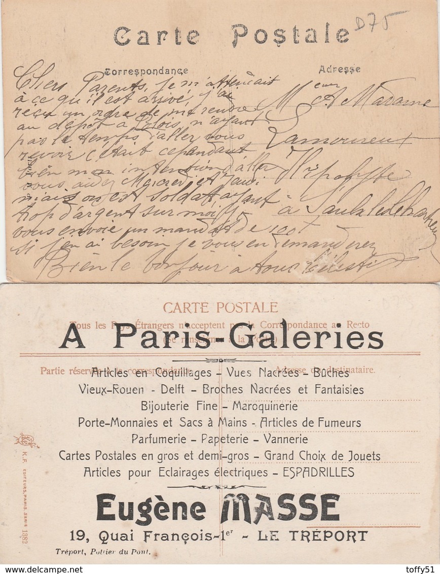 6 CPA:PARIS (75) PUBLICITÉ "À PARIS GALERIES" EUGÈNE MASSE,BOUQUINISTES,AU BON MARCHÉ MAISON A.BOUCICAUT,UN BONJOUR - Autres & Non Classés