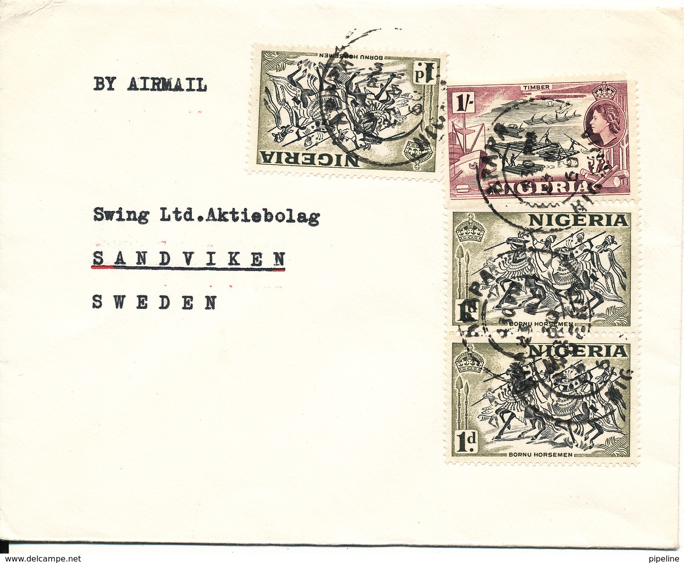 Nigeria Cover Sent Air Mail To Sweden 1960 - Nigeria (...-1960)