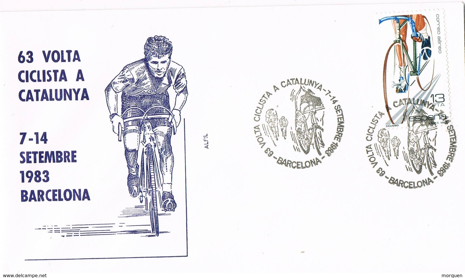 35433. Carta BARCELONA 1983. 63 Volta Ciclista Catalunya. Ciclismo - Covers & Documents