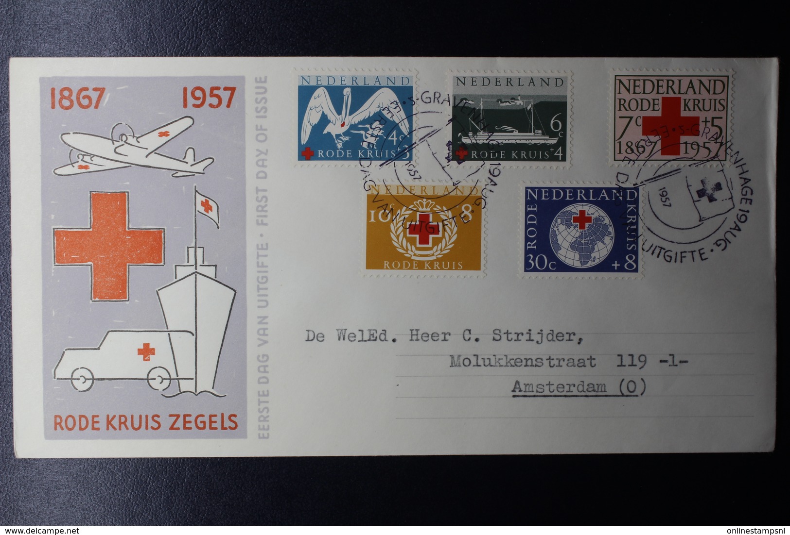 Netherlands: 13 early FDC's between 1953 - 1955  E15 and E43, with typed addresses CV NVPH 2020:  413 euro