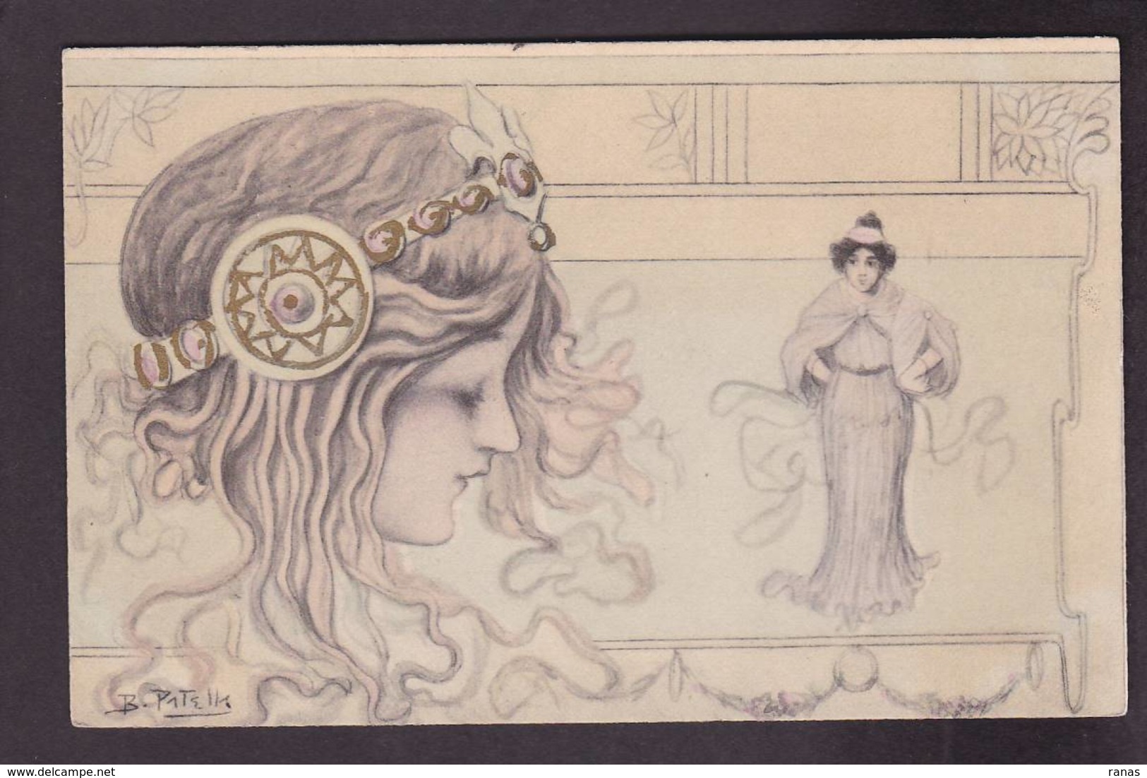 CPA Patella Art Nouveau Femme Women Circulé - Other & Unclassified