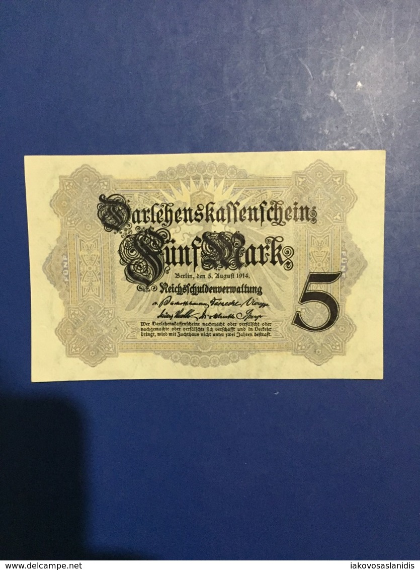 GERMANY 5 MARK 1914 UNC - 5 Mark