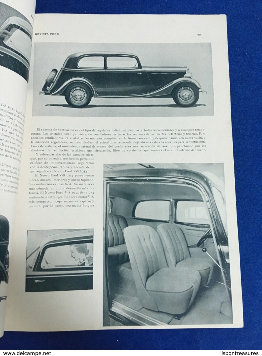 VERY RARE SPANISH MAGAZINE REVISTA FORD   Nº29 1934 W/ PHOTOS OF FORD CARS FACTORY AND OTHERS - [1] Tot 1980