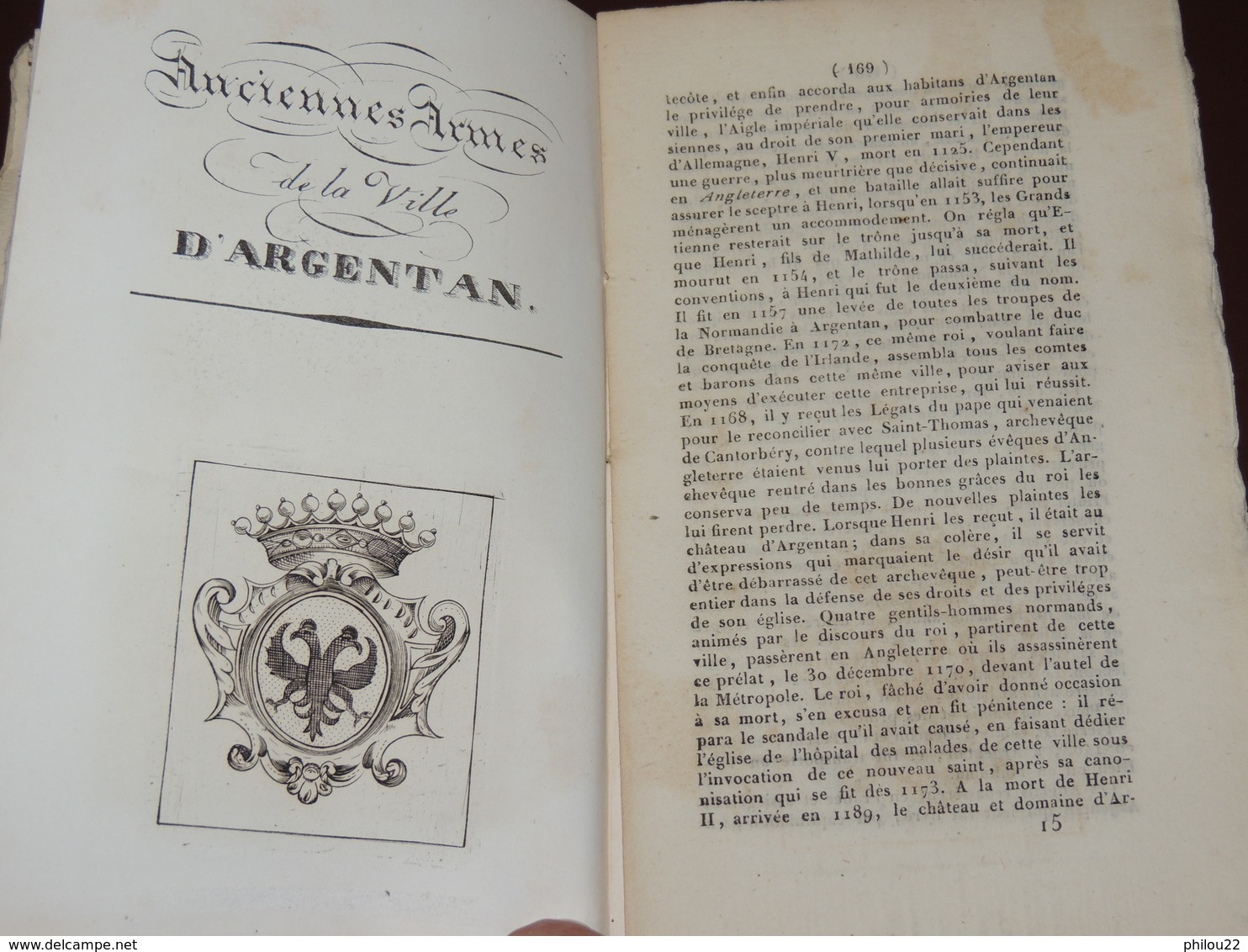 [NORMANDIE - ORNE]  Almanach argenténois pour 1836 - Rare publication d'Alençon