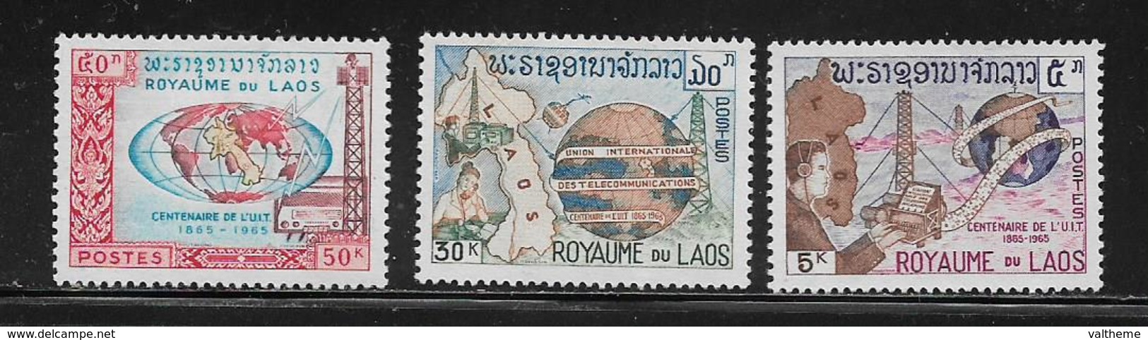 LAOS  ( ASLAO - 129 )  1965  N° YVERT ET TELLIER N° 114/116  N* - Laos